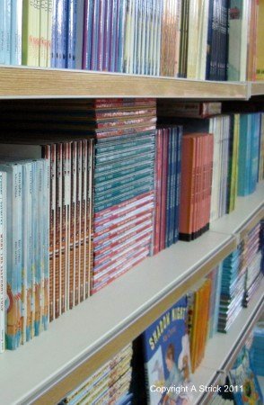 Books on a shelf